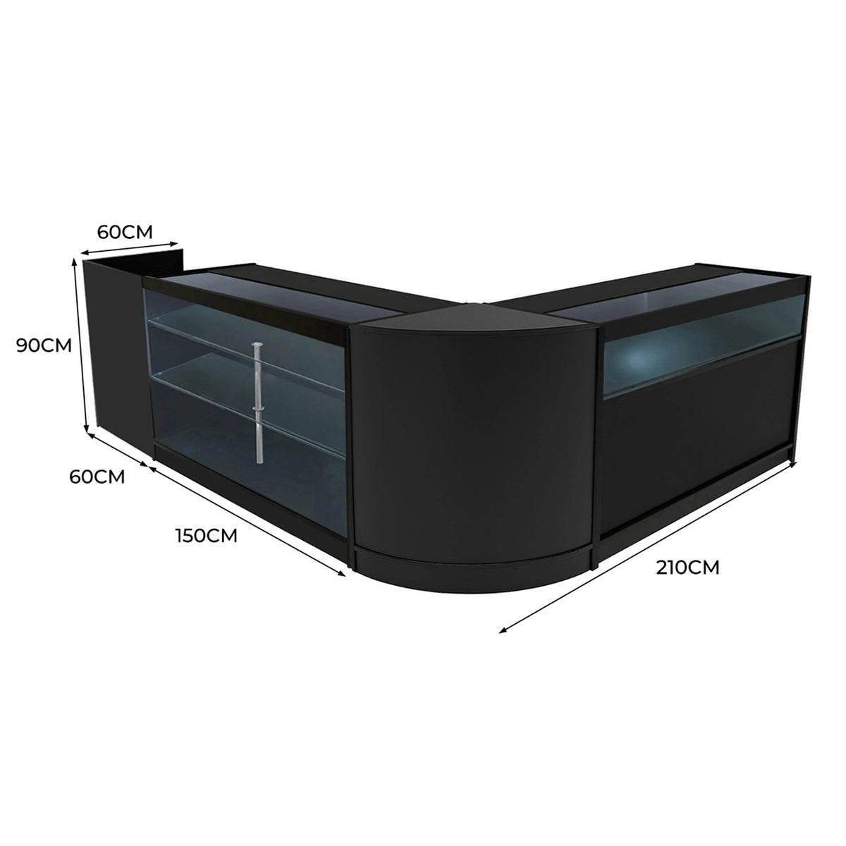 Polaris LED Shop Counter Set K1500, B1500, TB60 & CM60 - Black