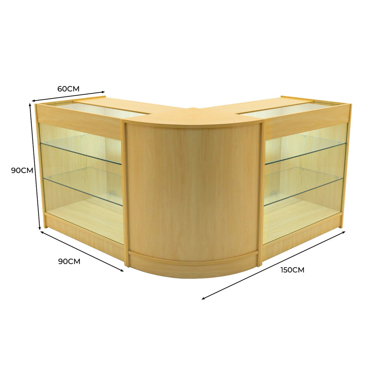 Helios LED Shop Counter Set CM60 & 2 x K900 - Maple