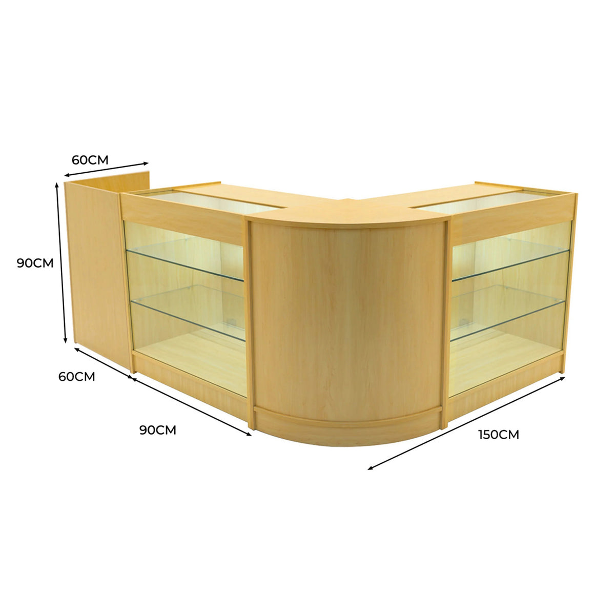 Aries LED Shop Counter Set CM60, TB60 & 2 x K900 - Maple
