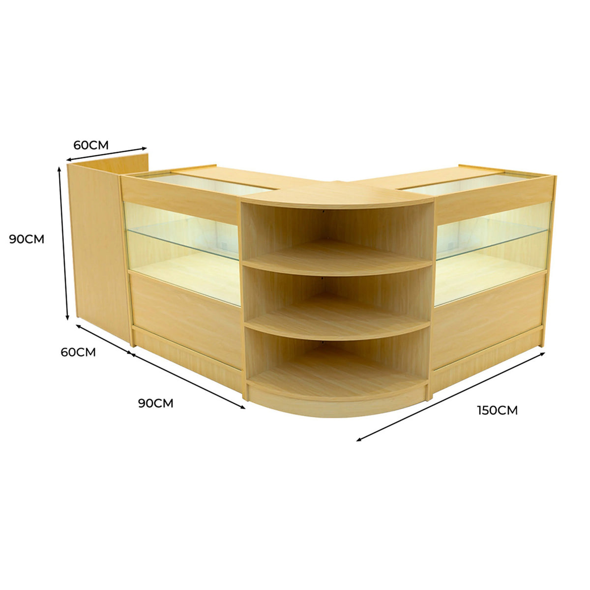 Eclipse LED Shop Counter Set LM60, TB60 & 2 x C900 - Maple