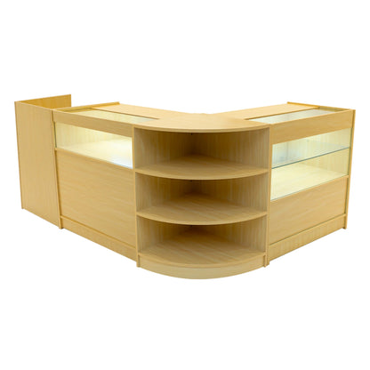 Europa LED Shop Counter Set B900, C900, TB60 & LM60 - Maple