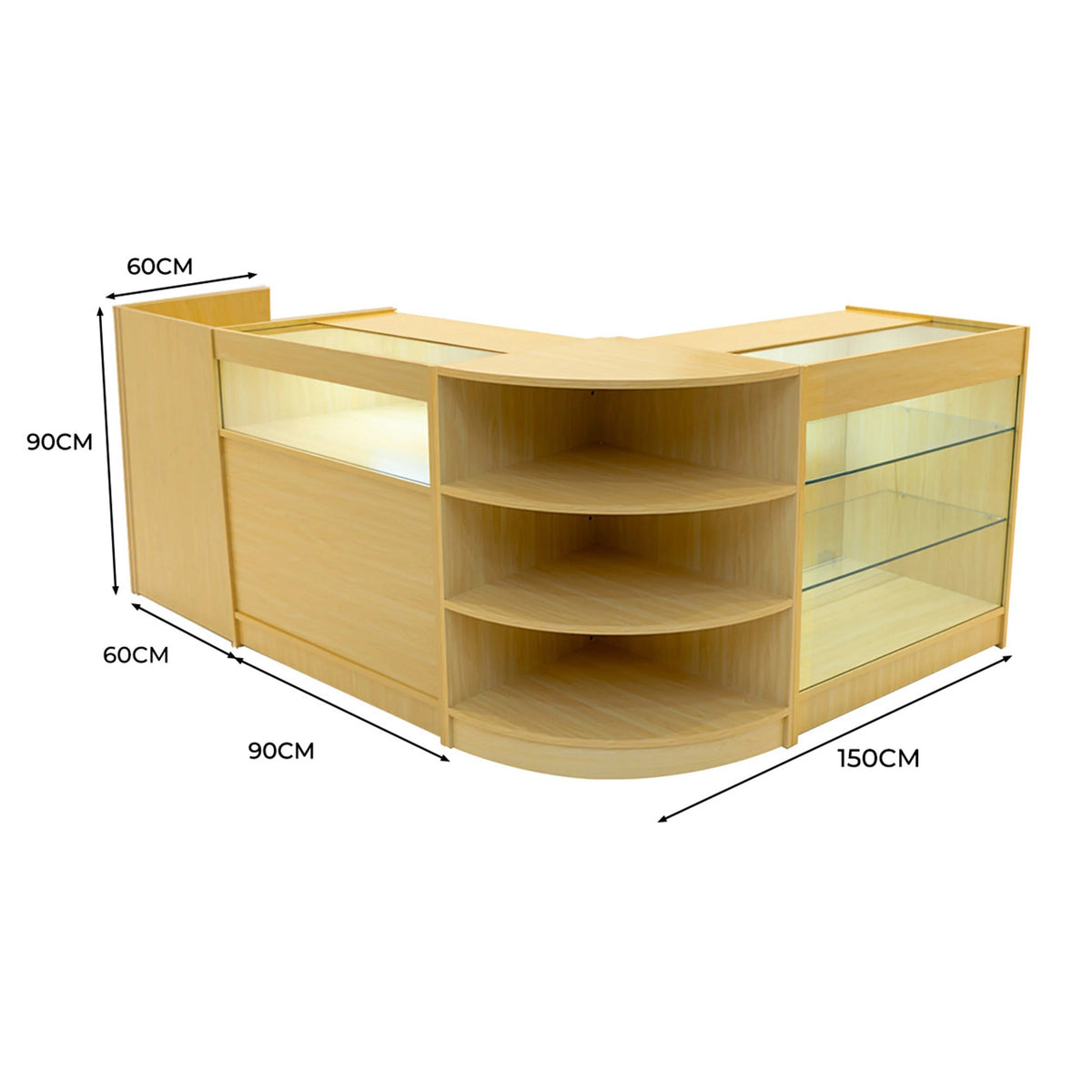 Hyperion LED Shop Counter Set K900, B900, TB60 & LM60 - Maple