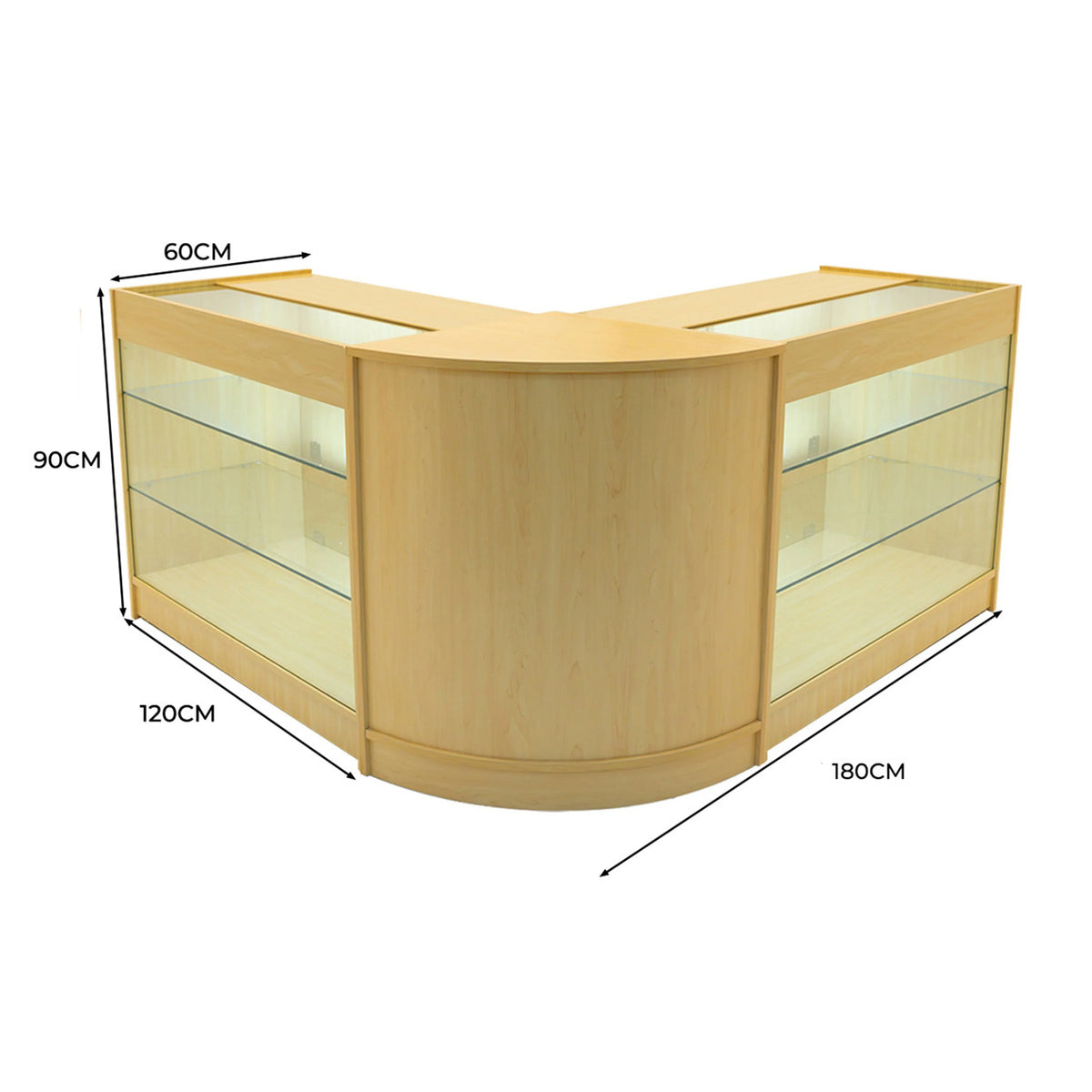 Helios LED Shop Counter Set CM60 & 2 x K1200 - Maple