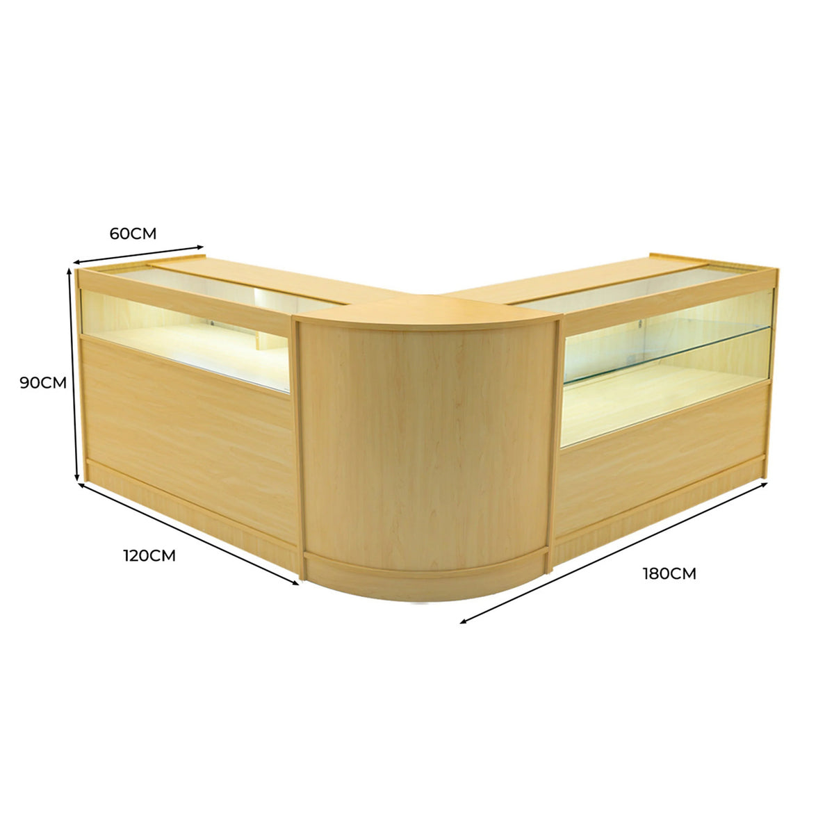 Adonis LED Shop Counter Set B1200, C1200 & CM60 - Maple