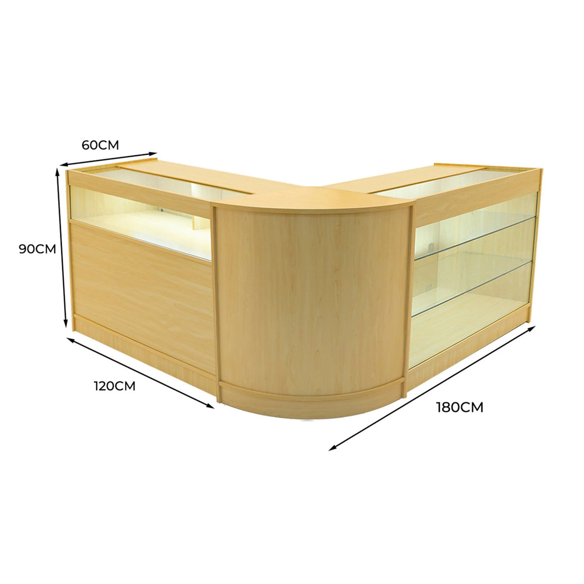Triton LED Shop Counter Set K1200, B1200 & CM60 - Maple