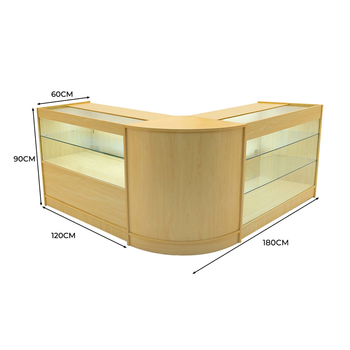 Hera LED Shop Counter Set K1200, C1200 & CM60 - Maple