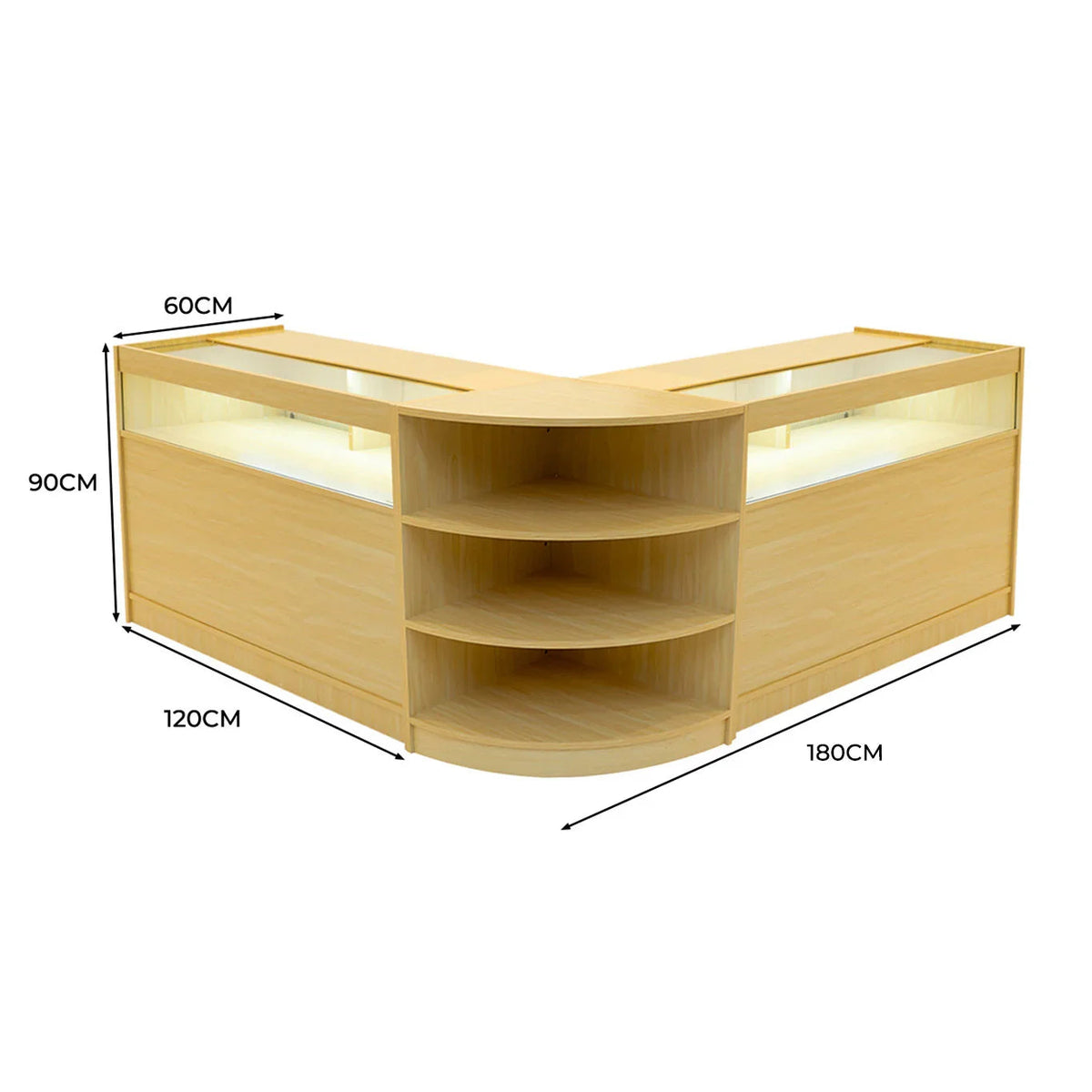 Theseus LED Shop Counter Set LM60 & 2 x B1200 - Maple