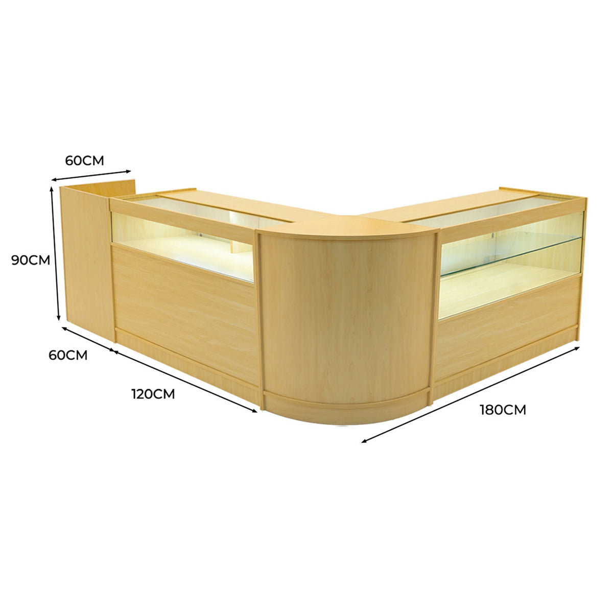 Gravity LED Shop Counter Set B1200, C1200, TB60 & & CM60 - Maple