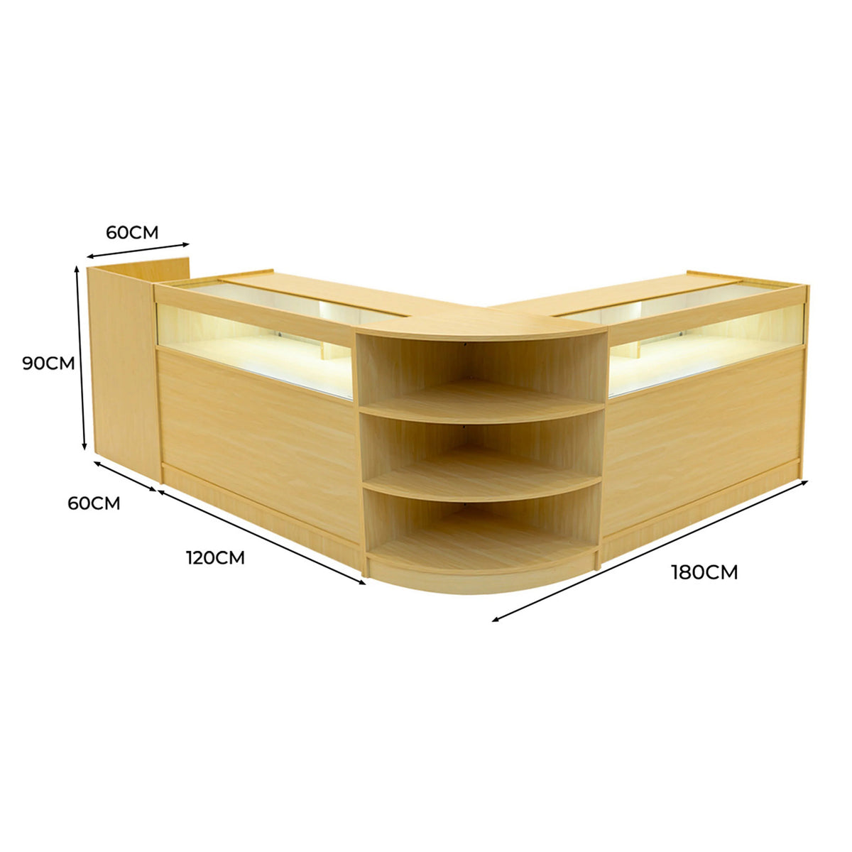 Sagittarius LED Shop Counter Set LM60, TB60 & 2 x B1200 - Maple