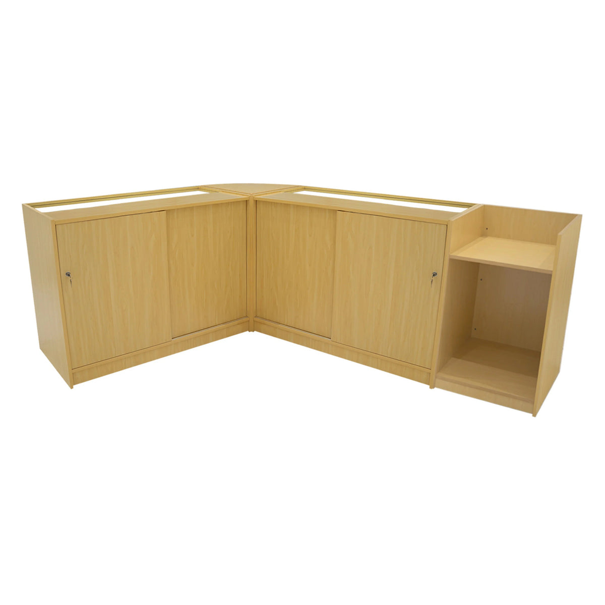 Europa LED Shop Counter Set B1200, C1200, TB60 & LM60 - Maple