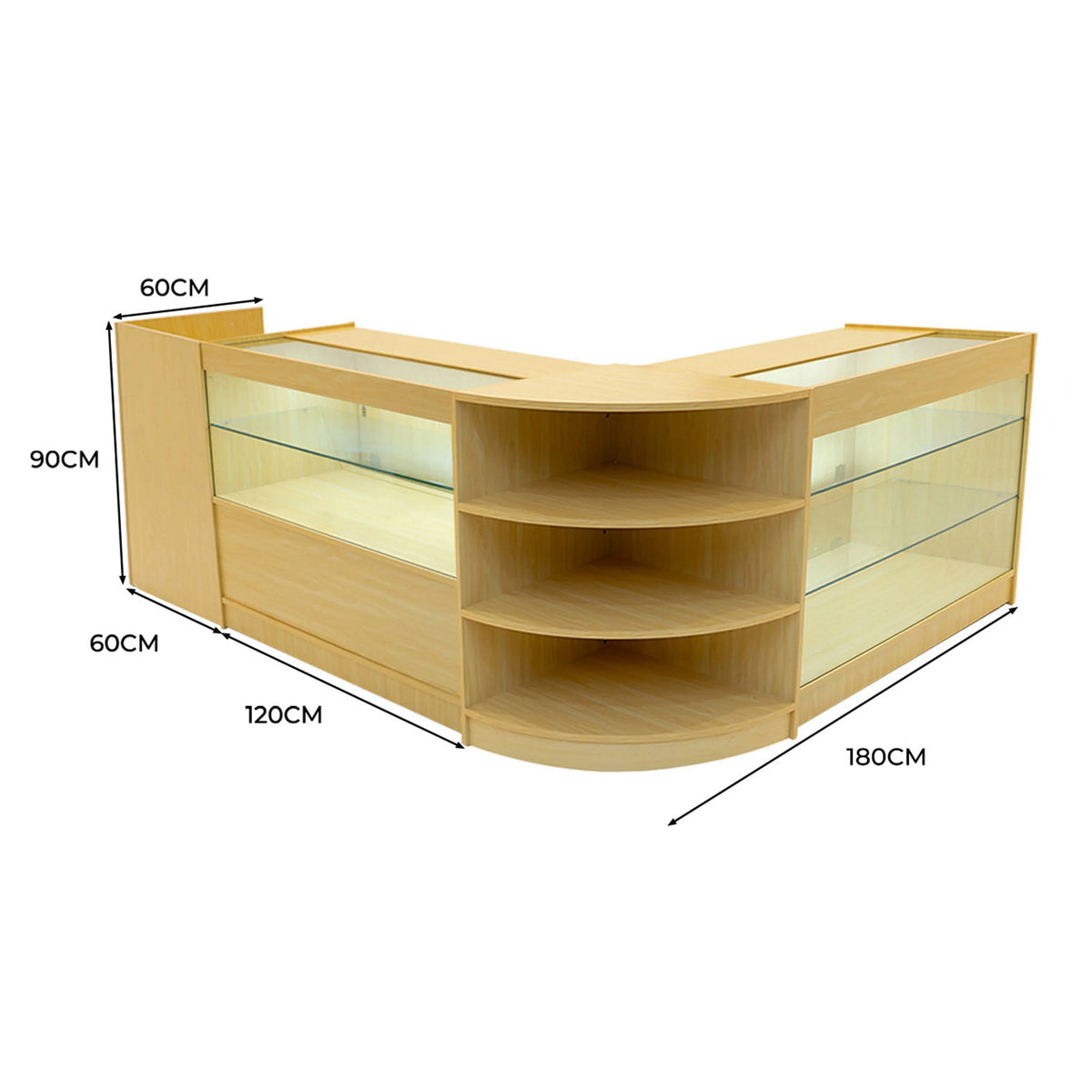 Theia LED Shop Counter Set K1200, C1200, TB60 & LM60 - Maple