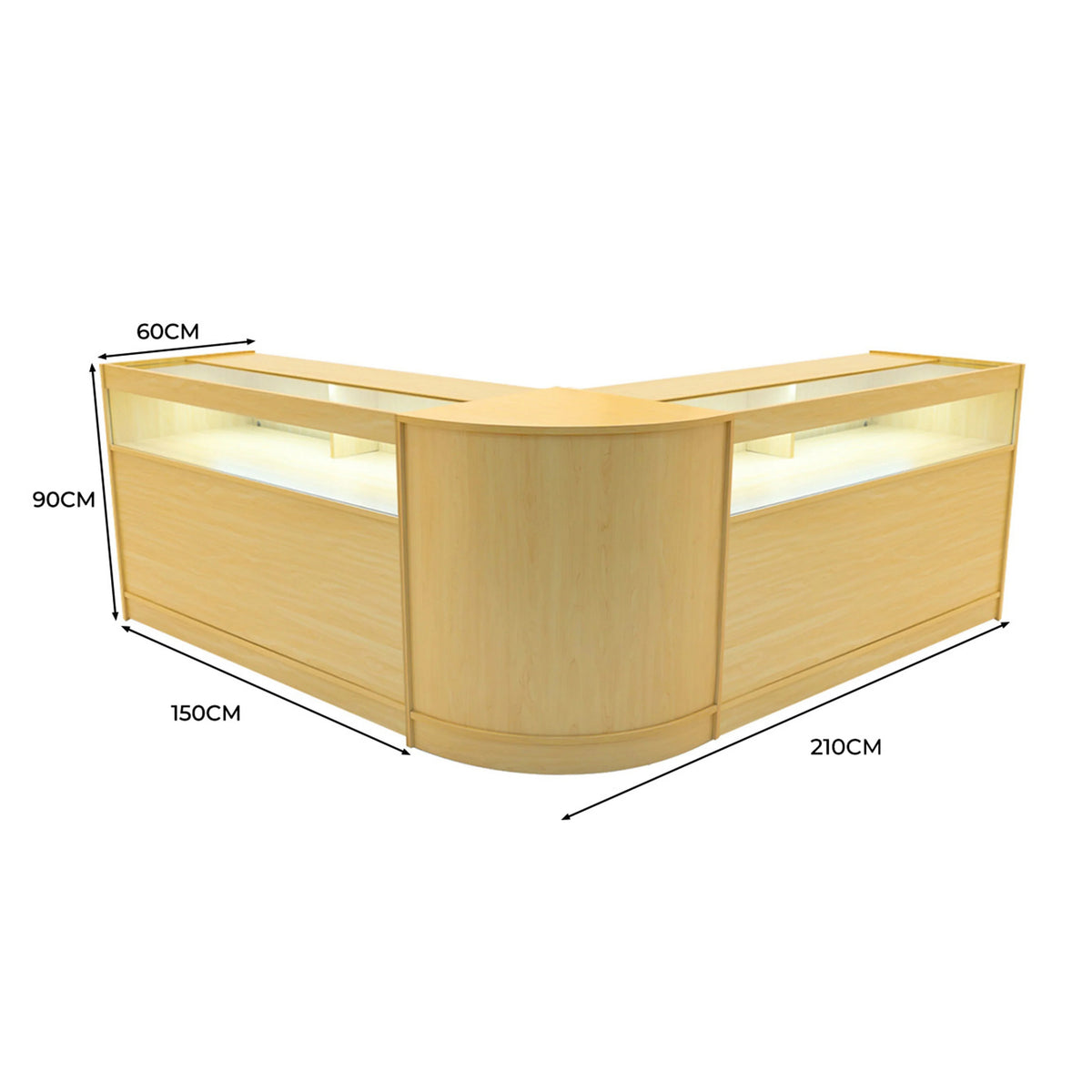 Iris LED Shop Counter Set CM60 & 2 x B1500 - Maple