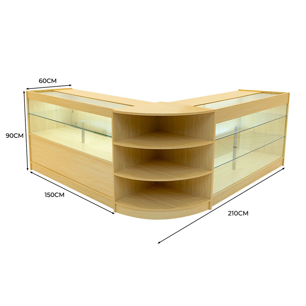 Calliope LED Shop Counter Set K1500, C1500 & LM60 - Maple