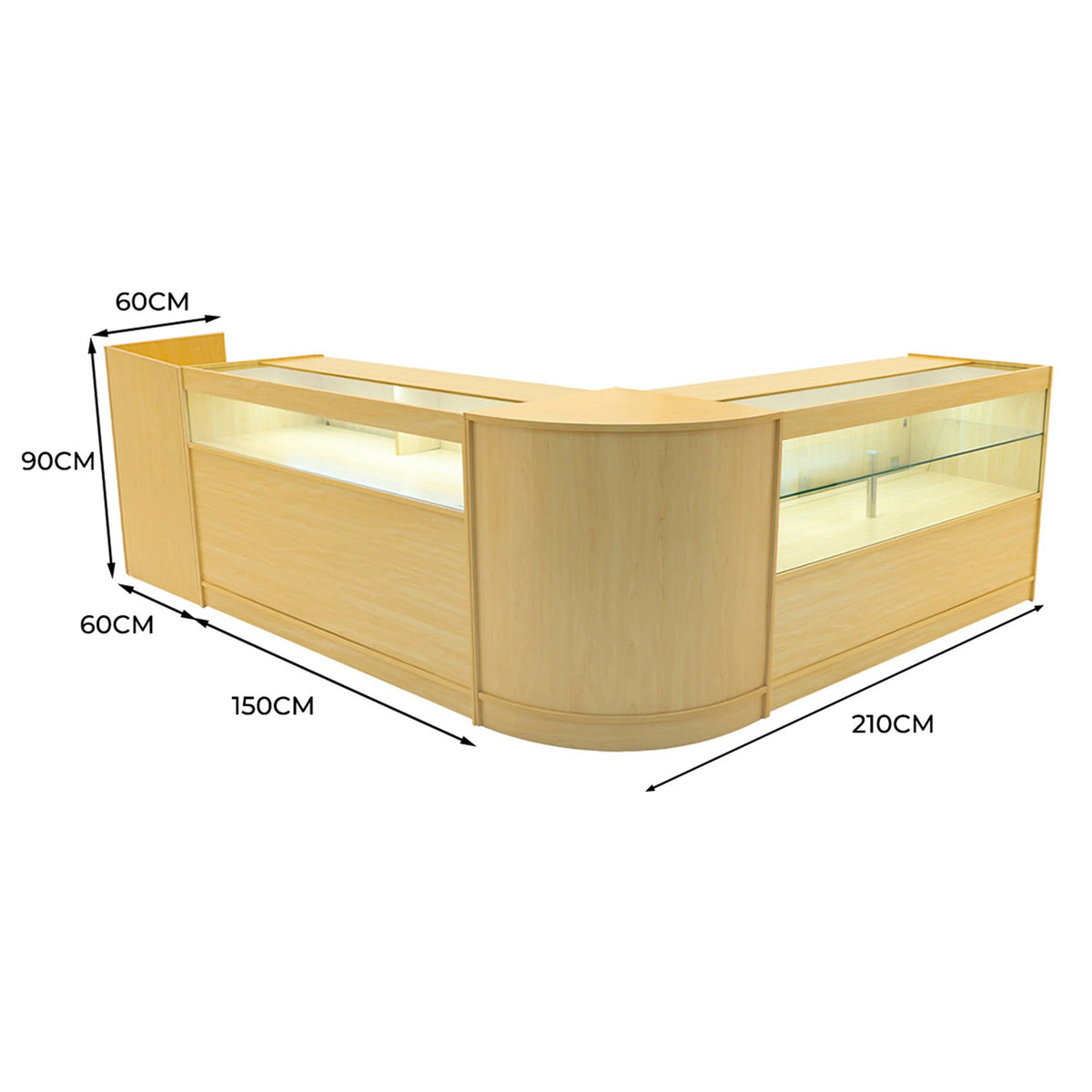 Gravity LED Shop Counter Set B1500, C1500, TB60 & CM60 - Maple