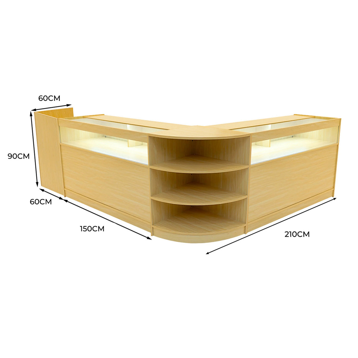 Sagittarius LED Shop Counter Set LM60, TB60 & 2 x B1500 - Maple