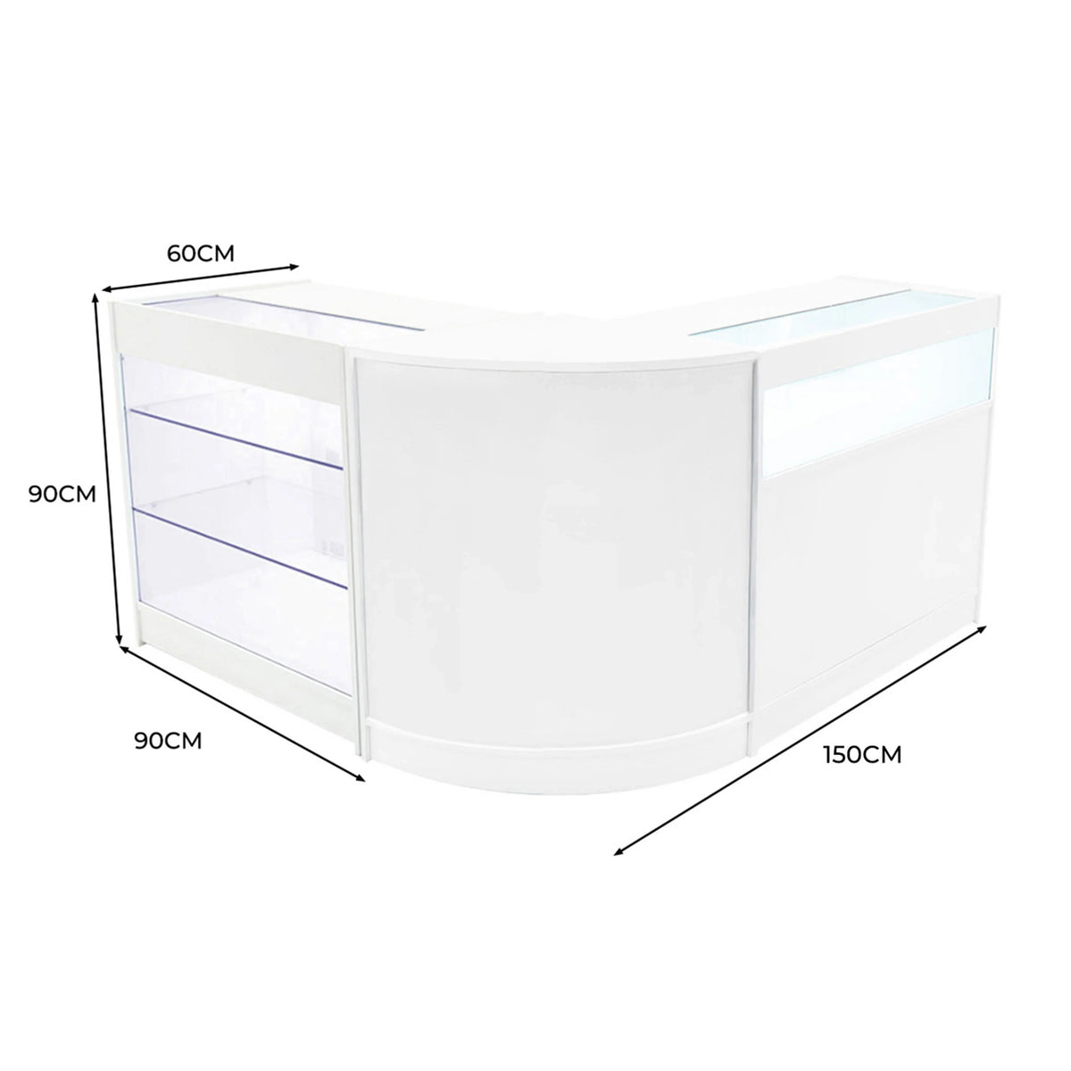 Triton LED Shop Counter Set K900, B900 & CM60 - White
