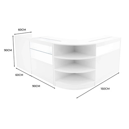 Europa LED Shop Counter Set B900, C900, TB60 & LM60 - White