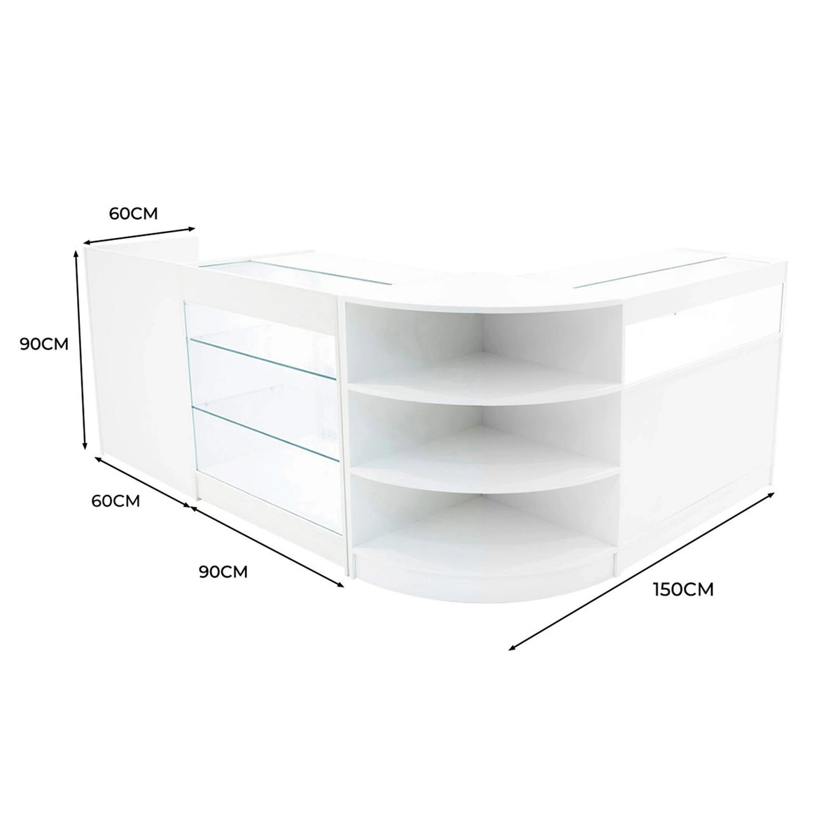 Hyperion LED Shop Counter Set K900, B900, TB60 & LM60 - White