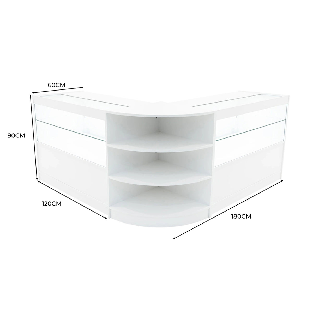 Andromeda LED Shop Counter Set LM60 & 2 x C1200 - White