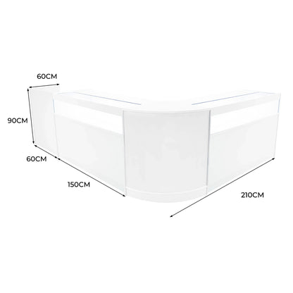 Luna LED Shop Counter Set CM60, TB60 & 2 x B1500 - White