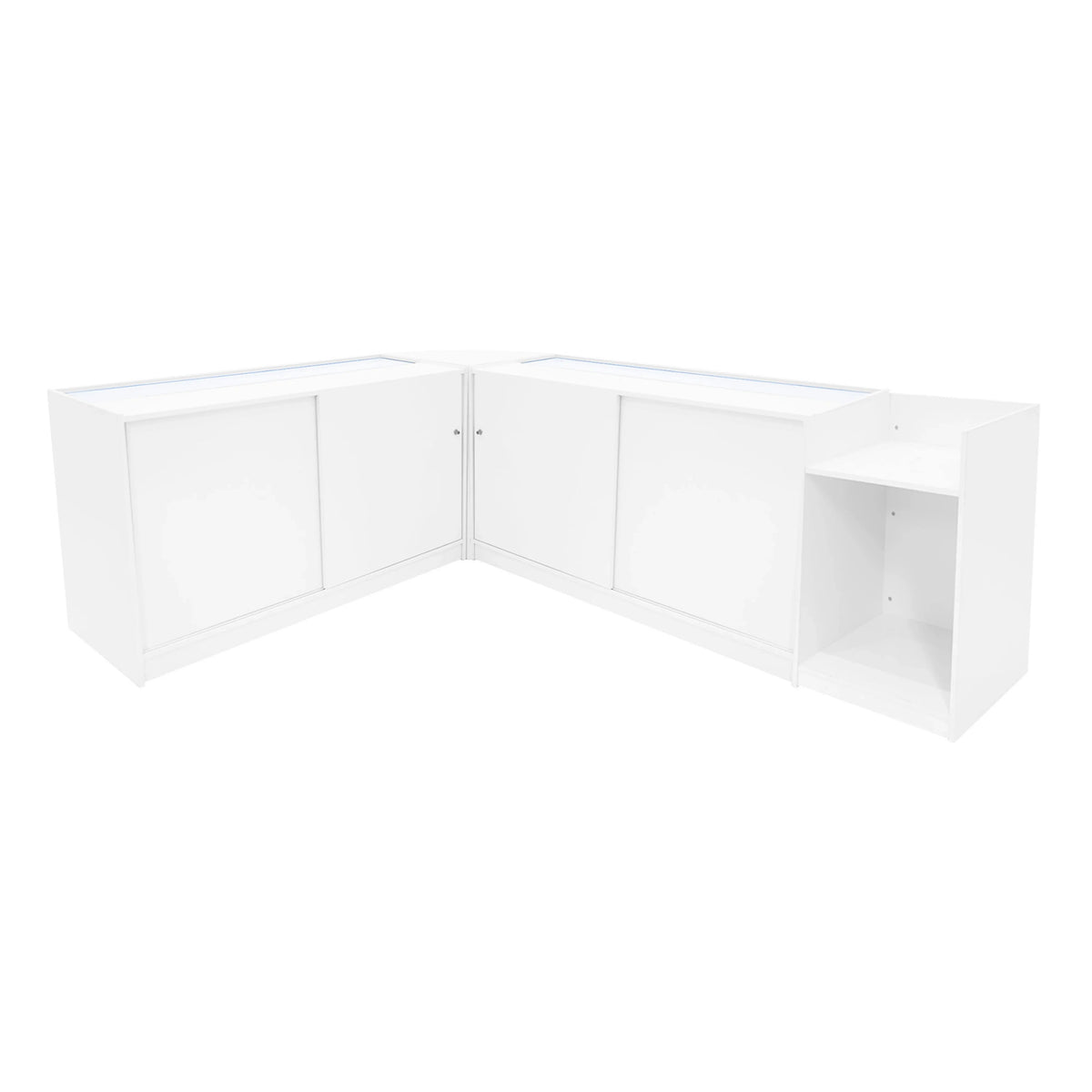 Europa LED Shop Counter Set B1500, C1500, TB60 & LM60 - White