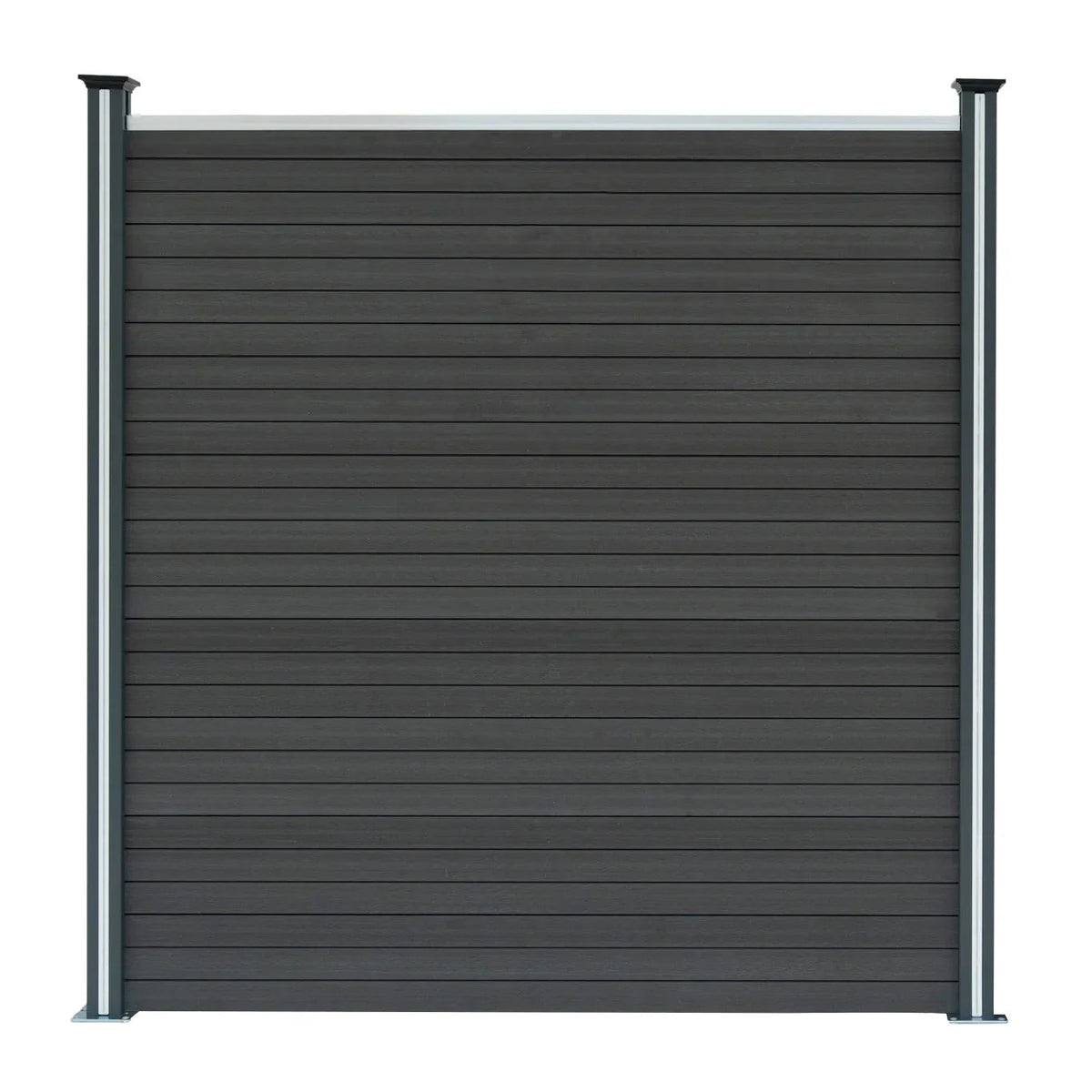 Composite Fence Panel & LED Posts 6ft x 6ft - Grey