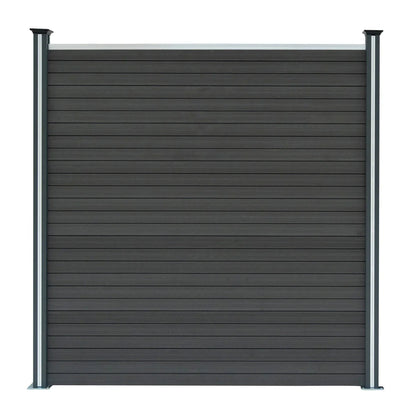Composite Fence Panel & LED Posts 6ft x 6ft - Grey
