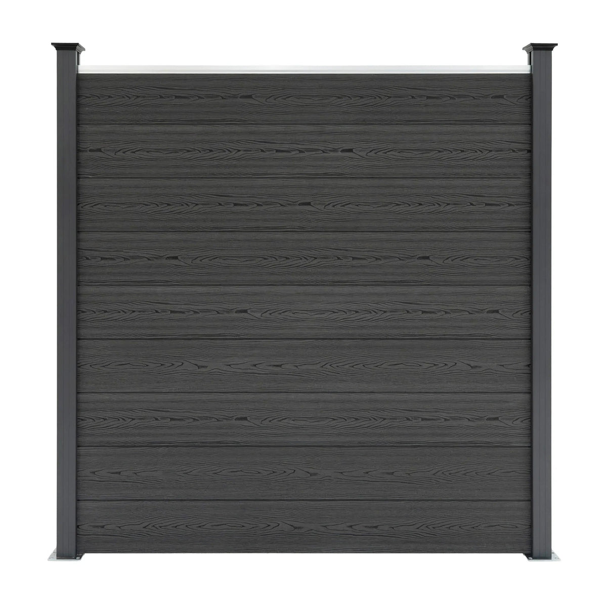 Composite Fence Panel & LED Posts 6ft x 6ft - Grey