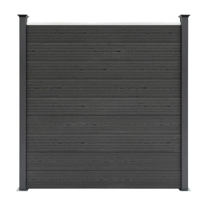 Composite Fence Panel & LED Posts 6ft x 6ft - Grey