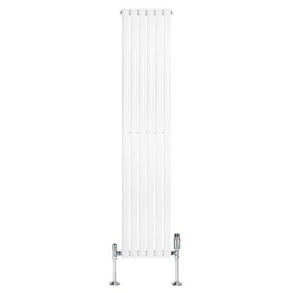 Oval Single Column Radiator & Valves – 1800mm x 360mm – White