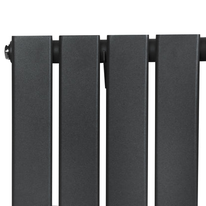 Flat Single Column Radiator & Valves – 1600mm x 280mm – Anthracite Grey