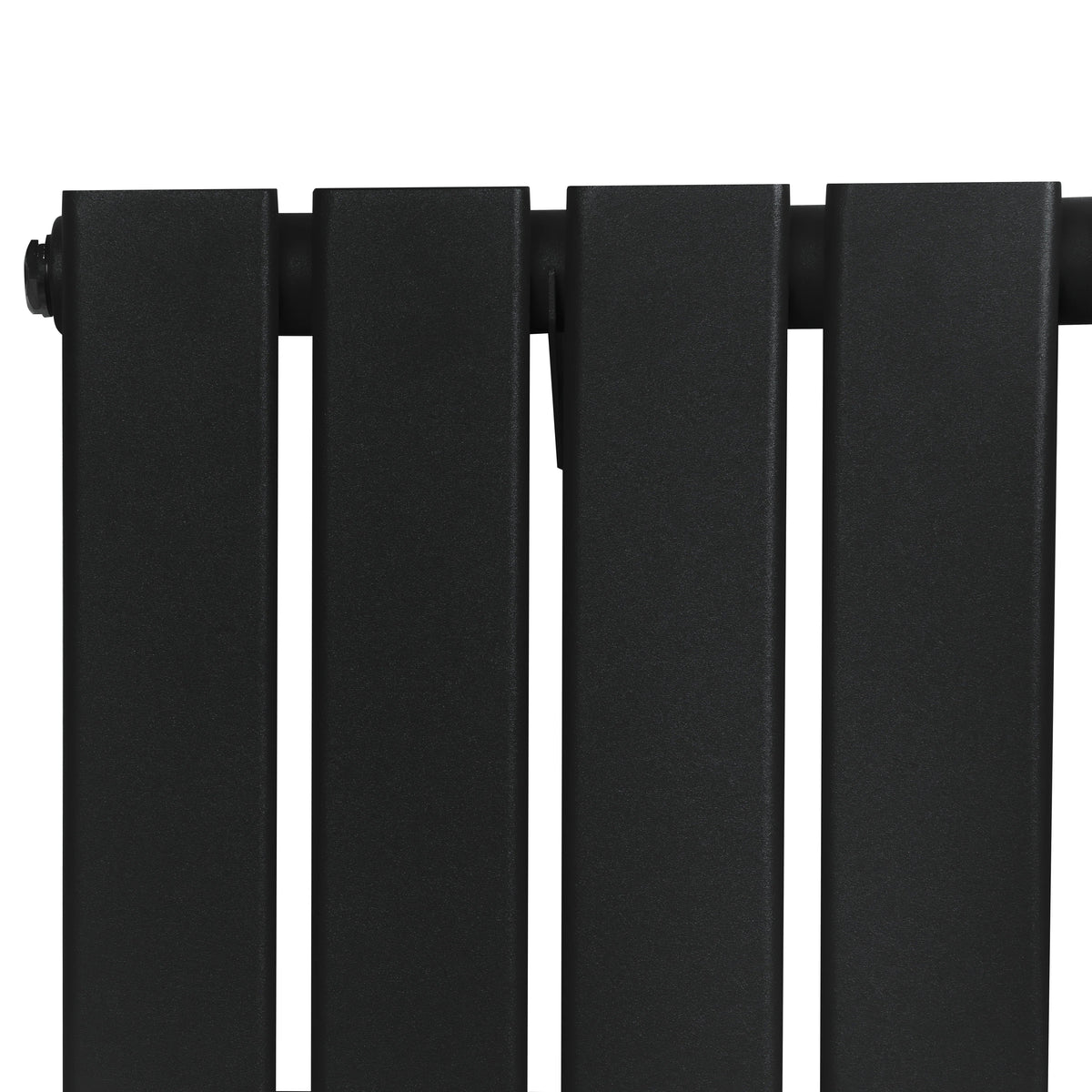Flat Single Column Radiator & Valves – 1600mm x 420mm – Black