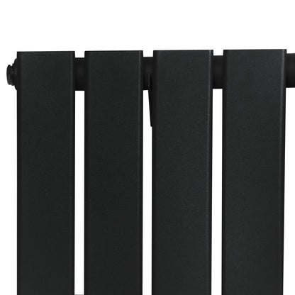 Flat Single Column Radiator & Valves – 1600mm x 420mm – Black