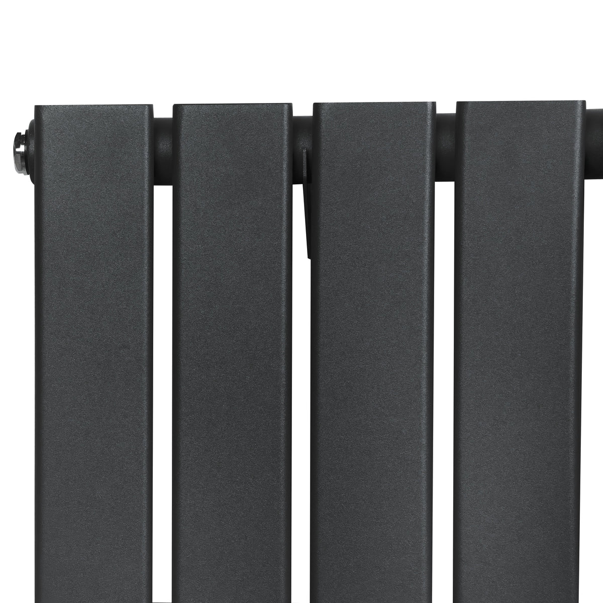 Flat Single Column Radiator & Valves – 1800mm x 420mm – Anthracite Grey