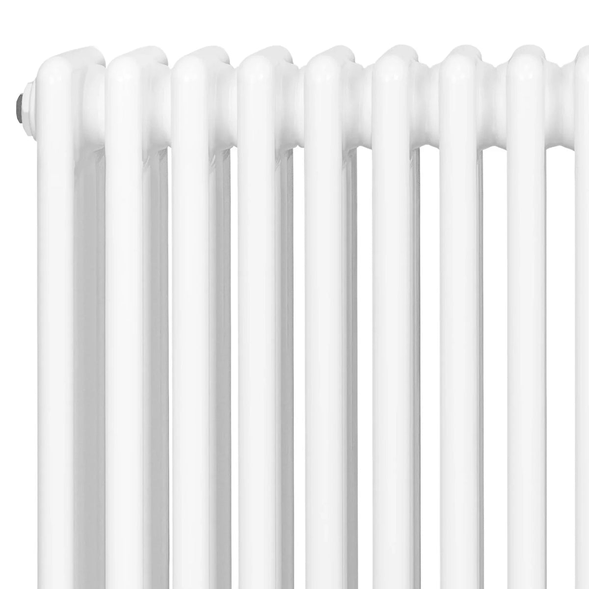 Traditional 4 Column Radiator & Valves - 1800 x 380mm - White