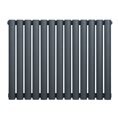 Oval Single Column Radiator - 600 x 780mm - Anthracite Grey