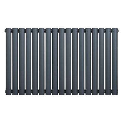 Oval Single Column Radiator - 600 x 1020mm - Anthracite Grey