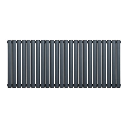 Oval Single Column Radiator - 600 x 1440mm - Anthracite Grey