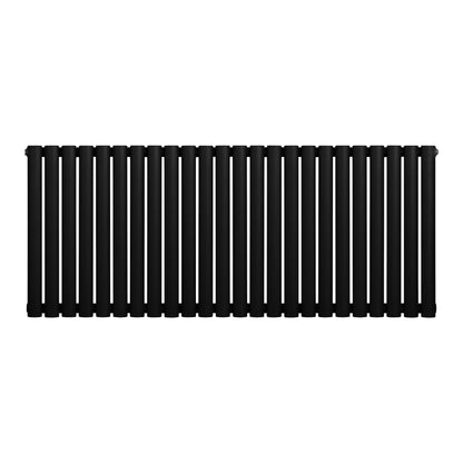 Oval Single Column Radiator - 600 x 1440mm - Black