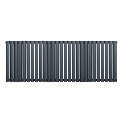 Oval Single Column Radiator - 600 x 1620mm - Anthracite Grey