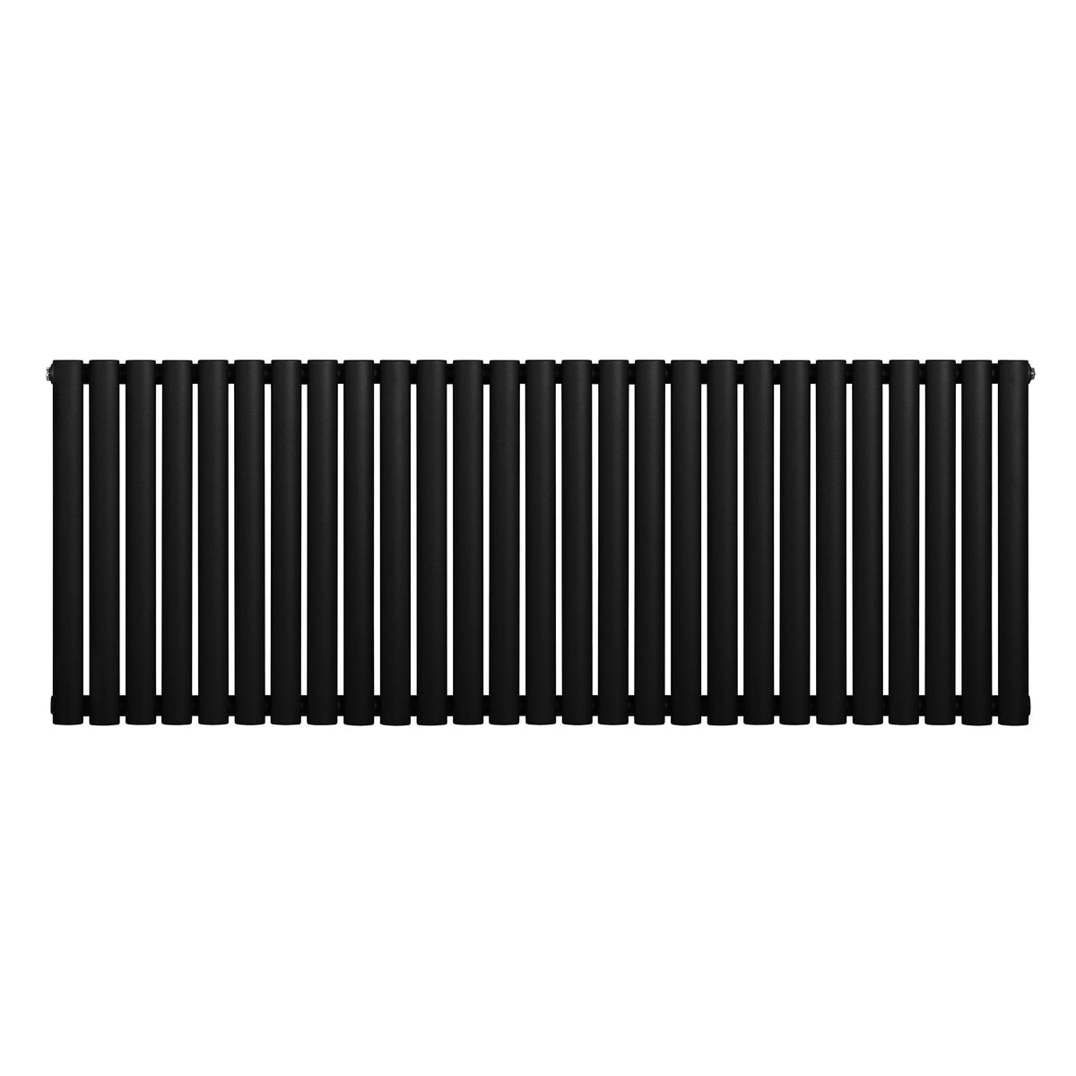 Oval Single Column Radiator - 600 x 1620mm - Black