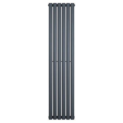 Oval Single Column Radiator - 1600 x 360mm - Anthracite Grey