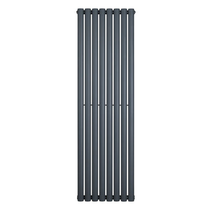 Oval Single Column Radiator - 1600 x 480mm - Anthracite Grey