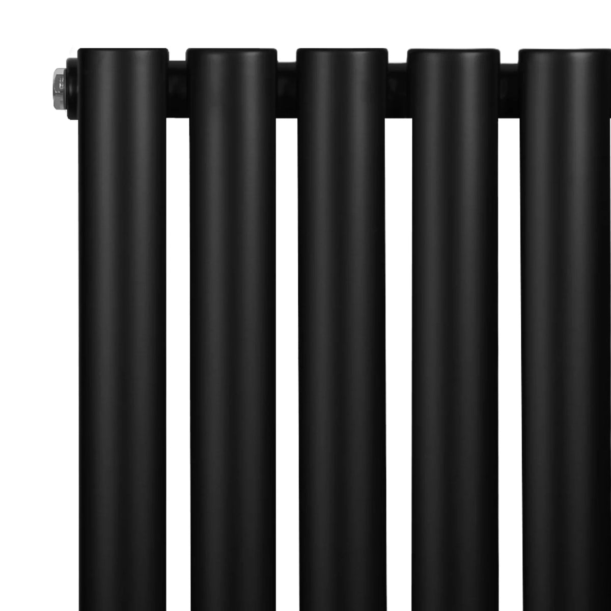 Oval Single Column Radiator - 1600 x 480mm - Black