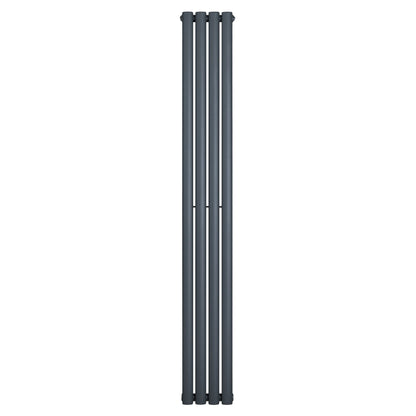 Oval Single Column Radiator - 1800 x 240mm - Anthracite Grey