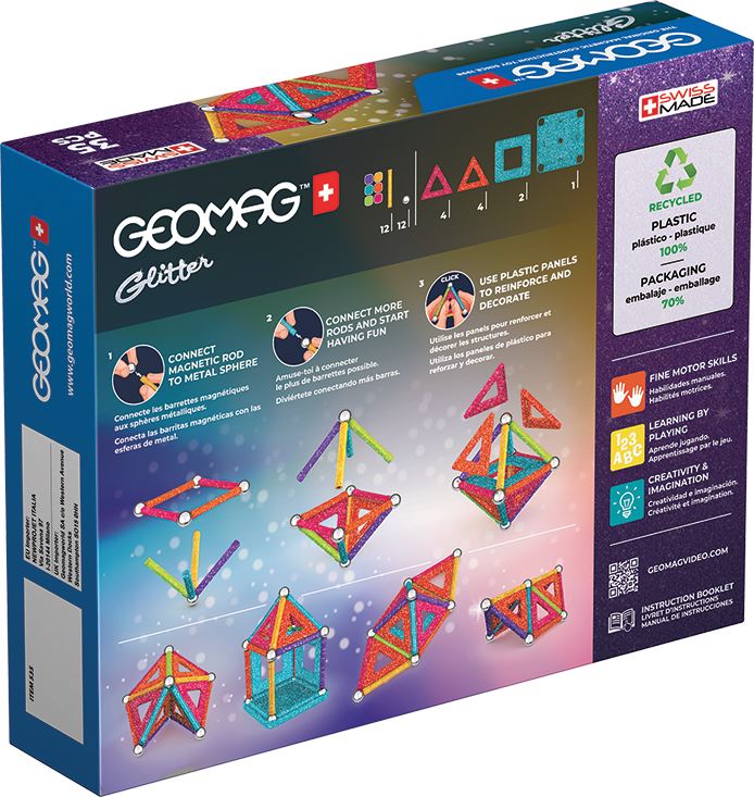 Geomag Recycled Magnetic Glitter Panels - 35 Pieces