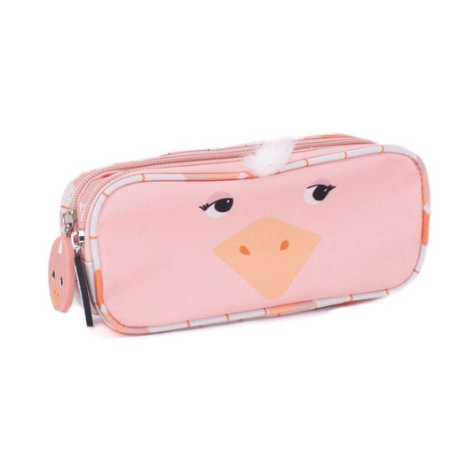 2-ZIP ANIMAL FACE PENCIL CASE POMELOS THE OSTRICH