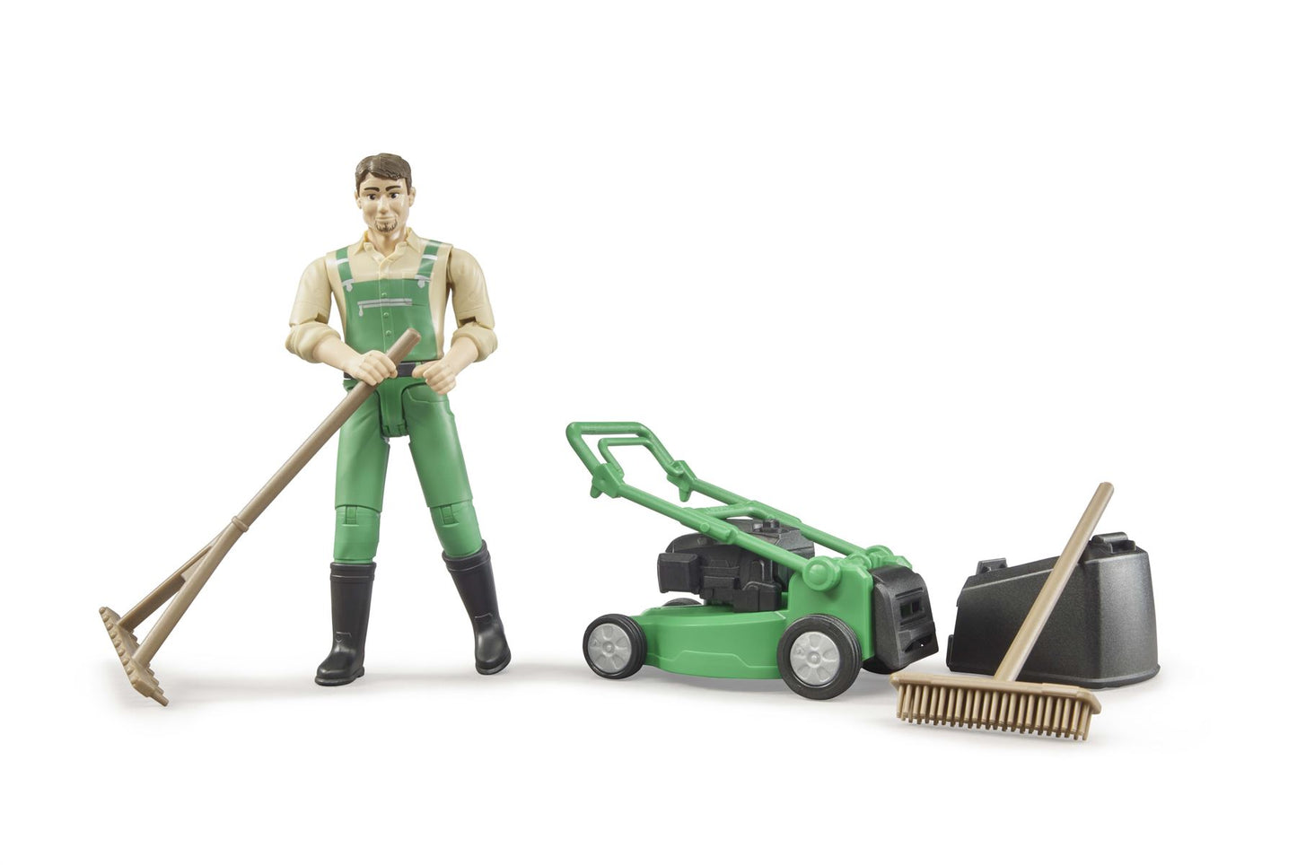 bworld Gardener with lawn mower and equipment