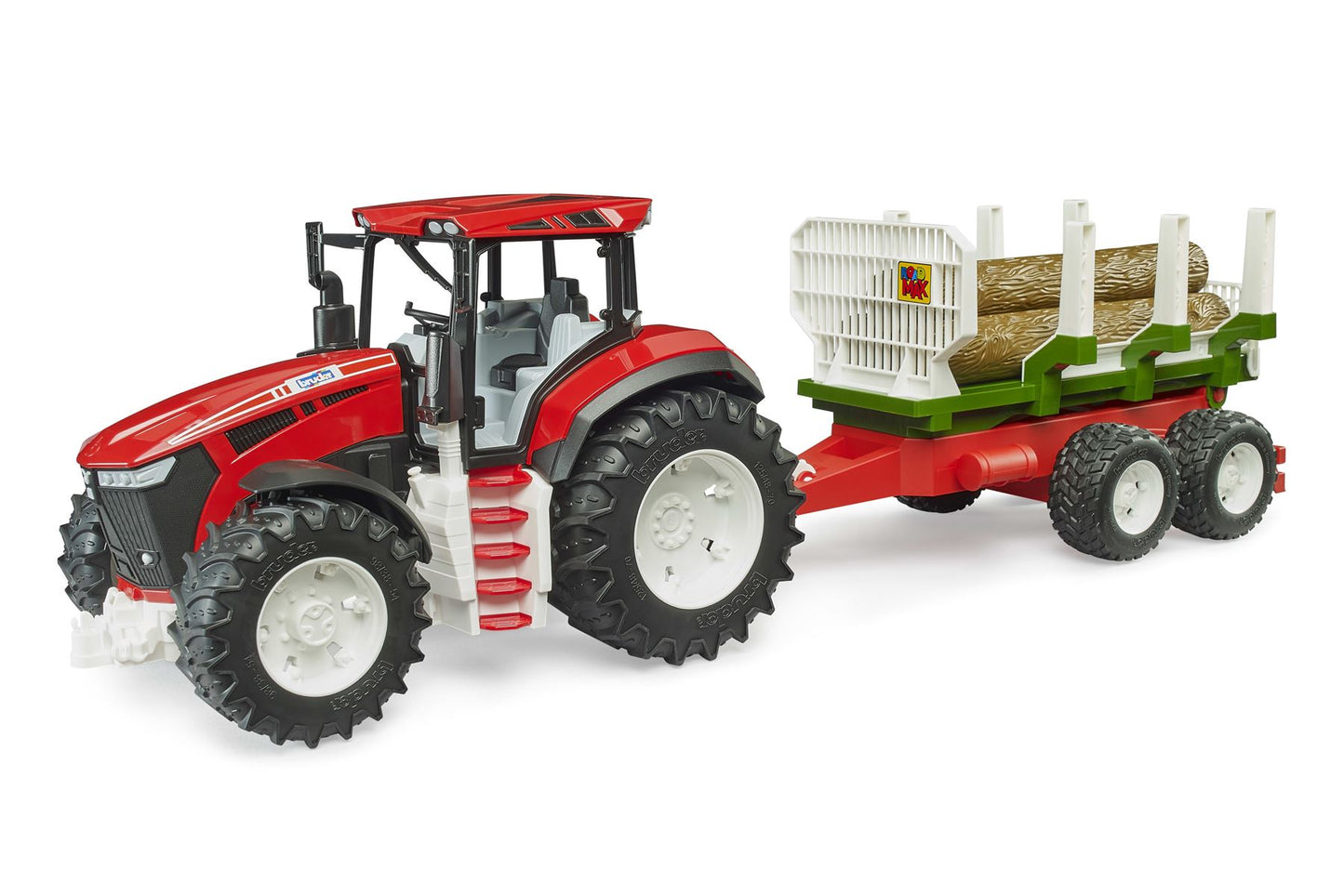 ROADMAX Tractor with forestry trailer and 3 trunks
