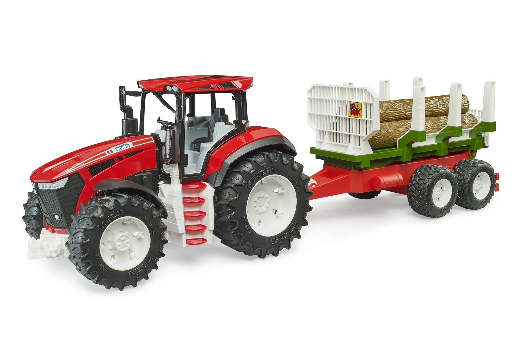 ROADMAX Tractor with forestry trailer and 3 trunks